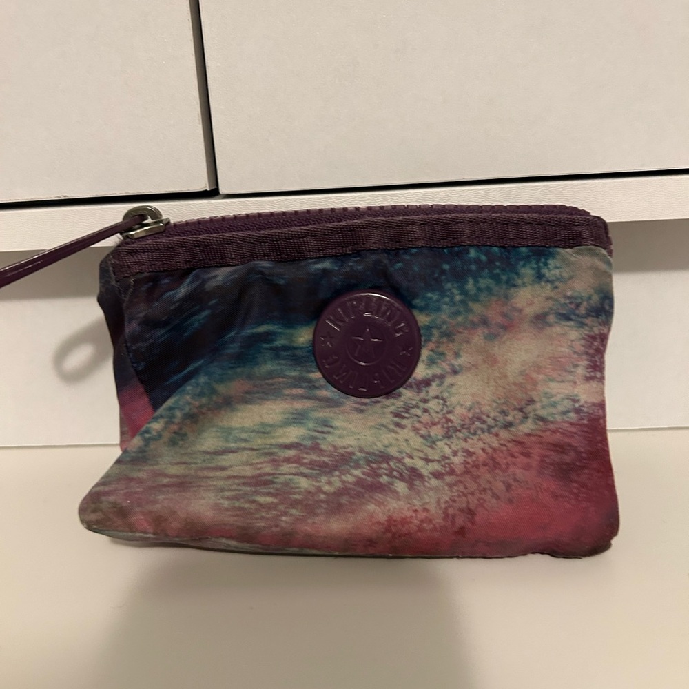 Kipling Galaxy Purple Wallet Coin zippered pockets Y2K